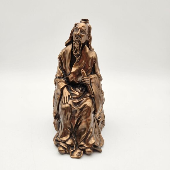 Vintage 1977 Giovanni Schoeman Cold Cast Bronze Sculpture Lao Tzu - Picture 1 of 11